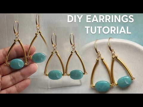 DIY Gold & Turquoise Teardrop Earrings Tutorial