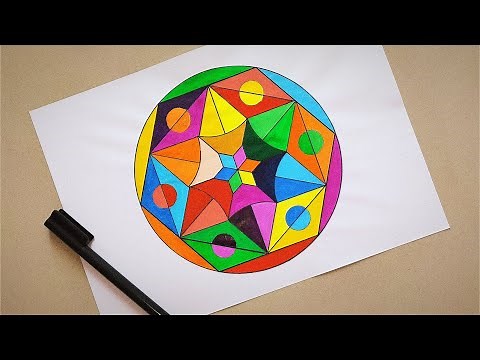 Circle Pattern | Geometrical Design in Circle | How To Drawing Circle Geometrical shape step by step
