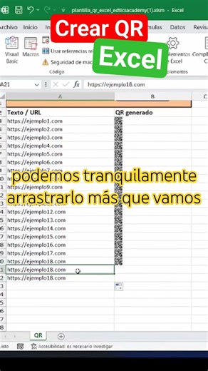 crear genera codigos QR en Excel👌👇 #excel #tutorial #qrcode #qr