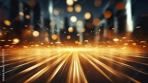 Video of cityscape with a bright orange background and a blurry cityscape. The cityscape is filled with bright lights and the orange background creates a sense of energy and excitement