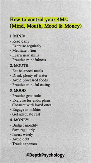 How to control your 4Ms #quotes #wisdom #psychology #life