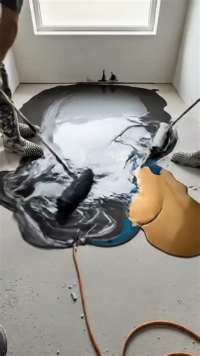 High-End Master Bathroom with Luxury Artistic Epoxy Floor Transformation #timelapse #luxurylifestyle