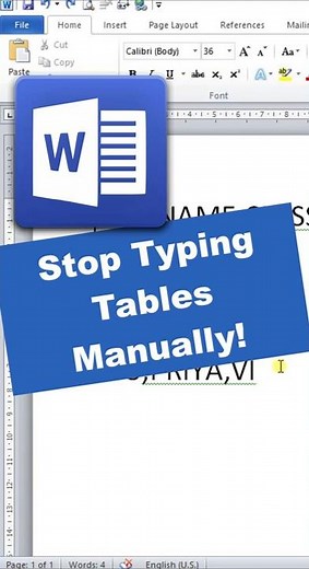 📊 Convert Text to Table in MS Word in Seconds! 😲 | MS Word Tips & Tricks