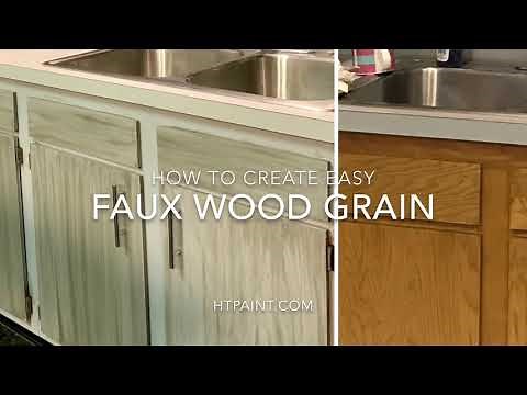 How to Create Wood Grain & Barn Wood Farmhouse Style Cabinets using ALL-IN-ONE Paint!