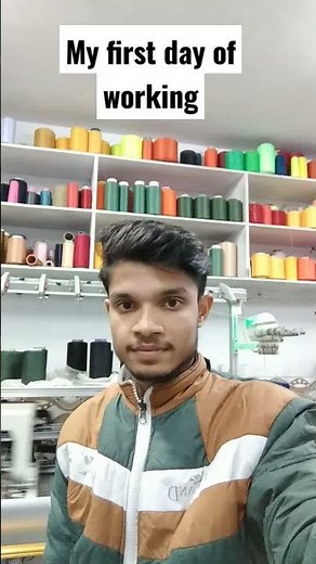 My first day of working l Computerized flat knitting machine