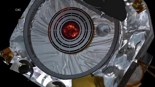 Purple space 'lightning' spews from stellar corpse, creating cosmic shock waves (photo, video)