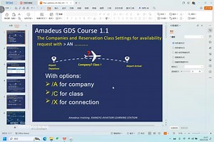 民航Amadeus GDS系统专业课程培训配备有Amadeus系统，理论教学讲解 Amadeus系统实操带教练习。课程由民航高校专业教师授课，视频为课程小样