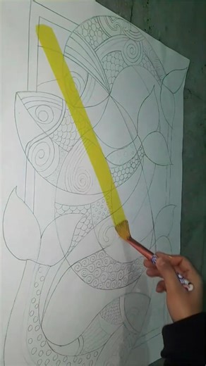 Madhubani painting repeated pattern. #art #artshorts #painting #folkartpainting #ytshortsindia