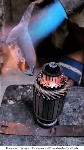 Armature Soldering 🔧 | Step by Step Motor Repair Guide #shortsfeed