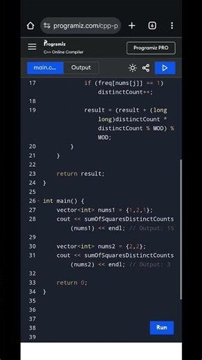 C++ Sum of Squares of Distinct Counts in Subarrays | Dynamic Programming & Hashmap