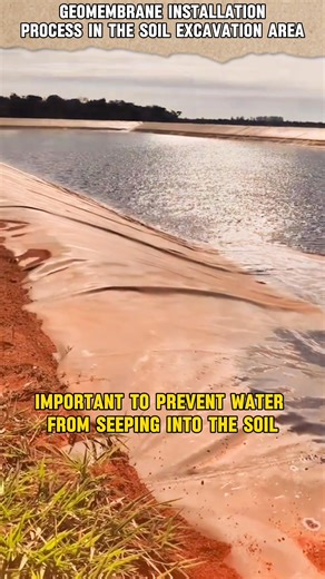 geomembrane installation process in the soil excavation area #pool #plastic #geomembrane #ideas #trending | M-Tube TV