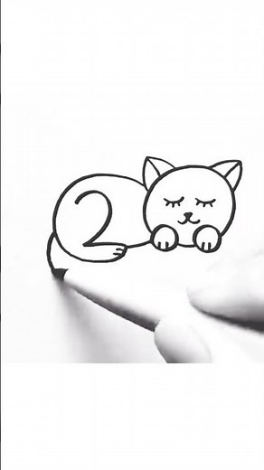How to Draw a Cute Sleeping Cat | Easy Drawing Tutorial for Beginners #CatDrawing #EasyDrawing