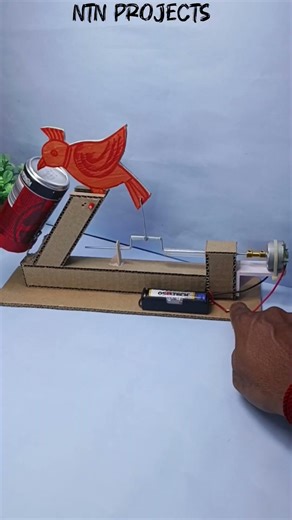 Mind-blowing Bird bell mechanism with DC Motor 🔥🔌⚡ #schoolproject #diy #new #ideas #experiment