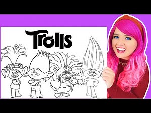 Coloring Trolls Poppy, Branch, Guy Diamond & King Peppy Coloring Pages | Markers & Colored Pencils
