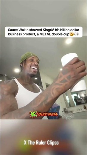 Sauce Walka shows off his NEW Metal Double Cup! 🤯🥤