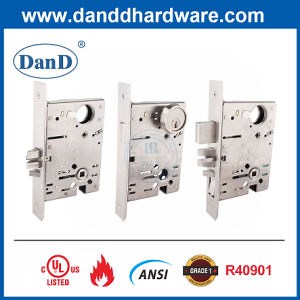 [Hot Item] Safe Mortise Key Lockset System D&D Hardware Modern Middle East UL Listed Fire Rated American High Security Cylinder Locks Safety Hotel Door Mortice Lock