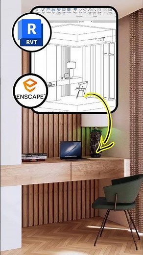 Revit + Enscape | Corner Space #revittutorials #enscape #rendering