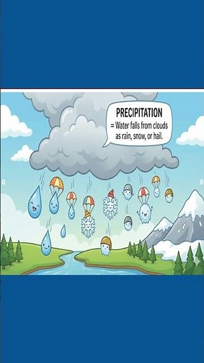 The Water Cycle Explained in 40 Seconds | Evaporation, Condensation, Precipitation & Runoff | Recap