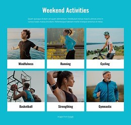 Weekend activities - Template by Nicepage