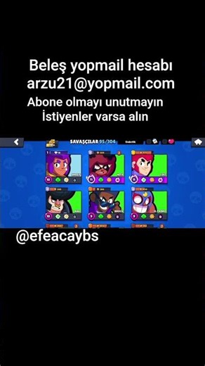 arzu21@yopmail.com #brawlstars #yopmail #hesap #ytdayibenionecikarnolur #keşfetbeniöneçıkar