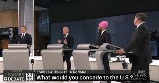 Federal leaders argue over tariffs at the English debate