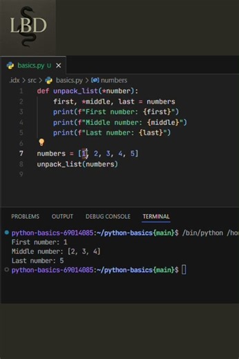 Python Basics - List Unpacking