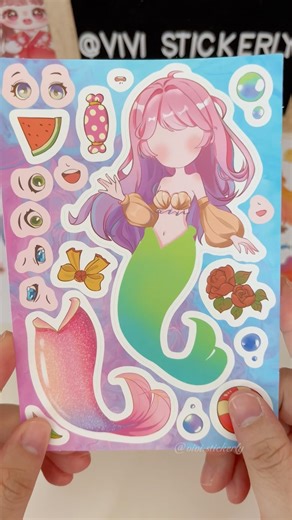 Beautiful Mermaid Princess Face Change Sticker | P7 #vivistickerly
