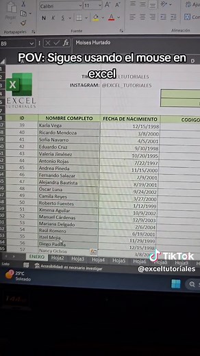 Ustedes siguen usando el mouse? o ya saben como moverse en excel sin mouse? #excel #excelbasico #godin #oficina #exceltutoriales