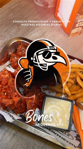 Bones Meatballs & Wings Arqueros on Instagram: "🏈🔥 El Super Bowl no se ve… se vive. Este domingo 8 de febrero, las pantallas se encienden en Bones con sonido, ambiente de estadio y alitas en modo campeón. 🍗🔥 La jugada es clara: venir con la banda, llegar temprano y vivir cada touchdown como se debe. 📍 Av. Arqueros 402, Vistas del Sol I ⏰ Desde antes del kickoff 📲 449 753 4845 Es ahora, es aquí… y el estadio es Bones. 🏈🔥 #SuperBowl2026 #SuperBowlEnBones #NFLParty #Alitas #FoodAndFootball 