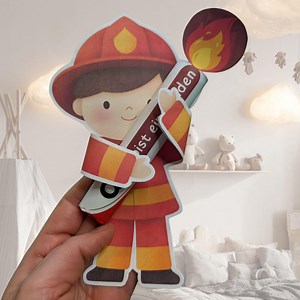 Firefighter-themed Invitation for a Children's Birthday Party Using DUPLO and KINDER Riegel. Invitation Card/banderole Printable Template for a Creative Birthday Invitation. - Etsy