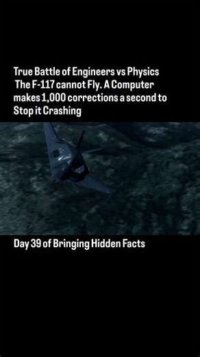 Better Humans Lab on Instagram: "The F-117 Stealth Fighter is shaped like a diamond to deflect radar. But aerodynamically, it’s a brick. It is "unstable on all axes." If the pilot flew it manually, it would flip over and crash instantly. It only stays in the air because a computer makes thousands of micro-adjustments to the flaps every second to fight gravity. It is a plane that exists in defiance of nature."