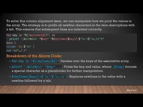 Handling Multi-Line Columns in Bash with column Command