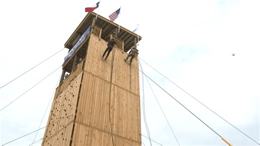 North East ISD debuts 50-foot rappel tower at Camp Henson JROTC course