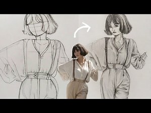 How to Draw a Girl Body from Reference (from base to shading) | Step by Step Tutorial (Easy)