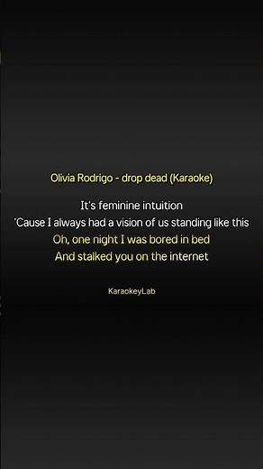 Olivia Rodrigo - drop dead (Karaoke Version) Instrumental with Lyrics #oliviarodrigo #dropdead