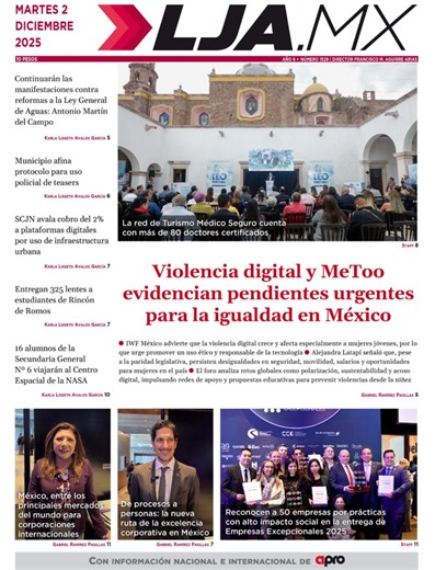 Violencia digital y MeToo evidencian pendientes urgentes para la igualdad en México y más en LJA.MX, edición 2/12/2025 - LJA.MX Noticias México