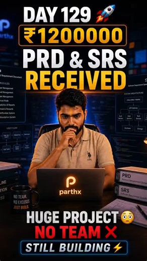 Day 129: PRD & SRS Finally Arrived 😳 | ParthX Reality Check 🚀 #buildinpublic #startup #devlife