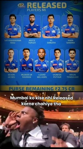 Mumbai Indians Release Player list 😱#shorts #ipl #cricketshorts