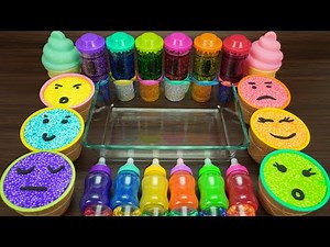 Making Glossy Slime and Mixing Foam Clay Ice Cream Cups! Satisfying Slime Video ASMR #164