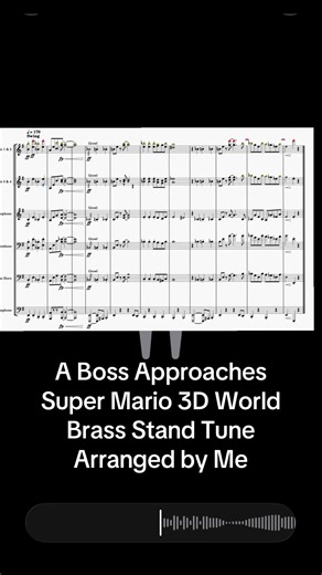 A Boss Approaches From Super Mario 3D World Written by Mahito Yokota, Toru Minegishi, Yasuaki Iwata, and Koji Kondo Arranged by Alex Buckner #marchingband #band #brass #mario #sheetmusic