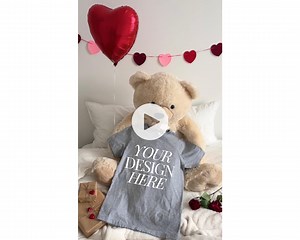 Video Mockup Bella Canvas 3001, Valentines Day Mockup, Athletic Heather, Grey Tshirt Mockup Video - Etsy