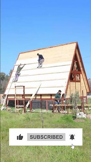 AFRAME CABIN BUILDING PROCESS Step by Step Build in 30 sec , Scratch To Finish In 6 Days #shorts