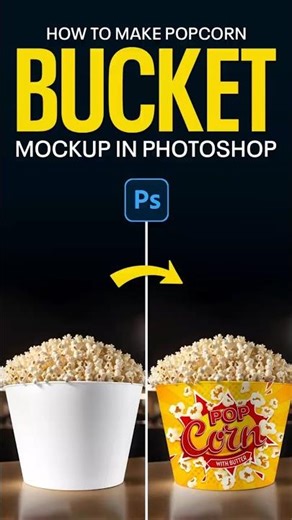 How To Make Popcorn Bucket Mockup in Photoshop #PopcornMockup #amgraphix #Mockup #shorts #Photoshop