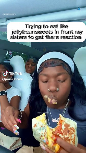 Trying to eat like jellybeansweets in front my sisters to get there reaction 🤣🤣 #funny #funnyvideos #prank #funnyprank #scare #couplegoals #scarecam #fyp #viral #scareprank #funnyvideo #funnymoments #jumpscare #usa #scary #haha