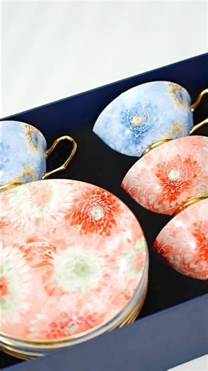 Elegant Artisan Floral Bone China Cup Saucer Set for Coffee Tea Party