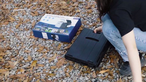 XL Portable Toilet for Adults, 15.4" H Foldable Camping Toilet with Detachable Phone Shelf and Toilet Paper Holder, Waterproof Porta Potty with Lid for Hiking, Long Road Trips, Car