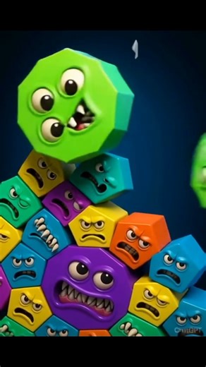 cyclops cartoon monster cubes #monster #3danimation #monsterstudio #shorts