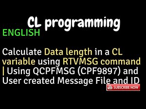 IBM i, AS400 Tutorial, iSeries, System i - Calculate Data length in CL variable using RTVMSG-CPF9897