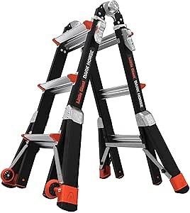 Little Giant Ladders, Dark Horse, M13, 7-11 foot, Multi-Position Ladder, Fiberglass, Type 1AA, 375 lbs weight rating, (15143-001)