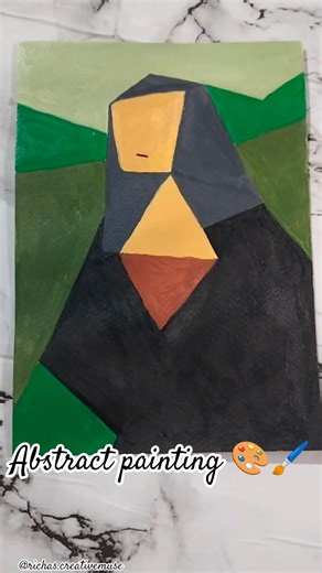 Geometric Mona Lisa Painting 🎨 | Easy Abstract Art✨#painting #easy #shorts #artwork
